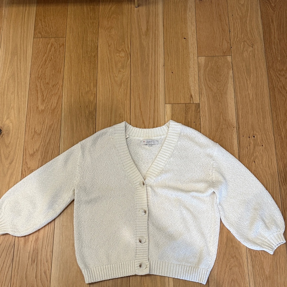 Ann Taylor Women's Ivory Cardigan Sweater
